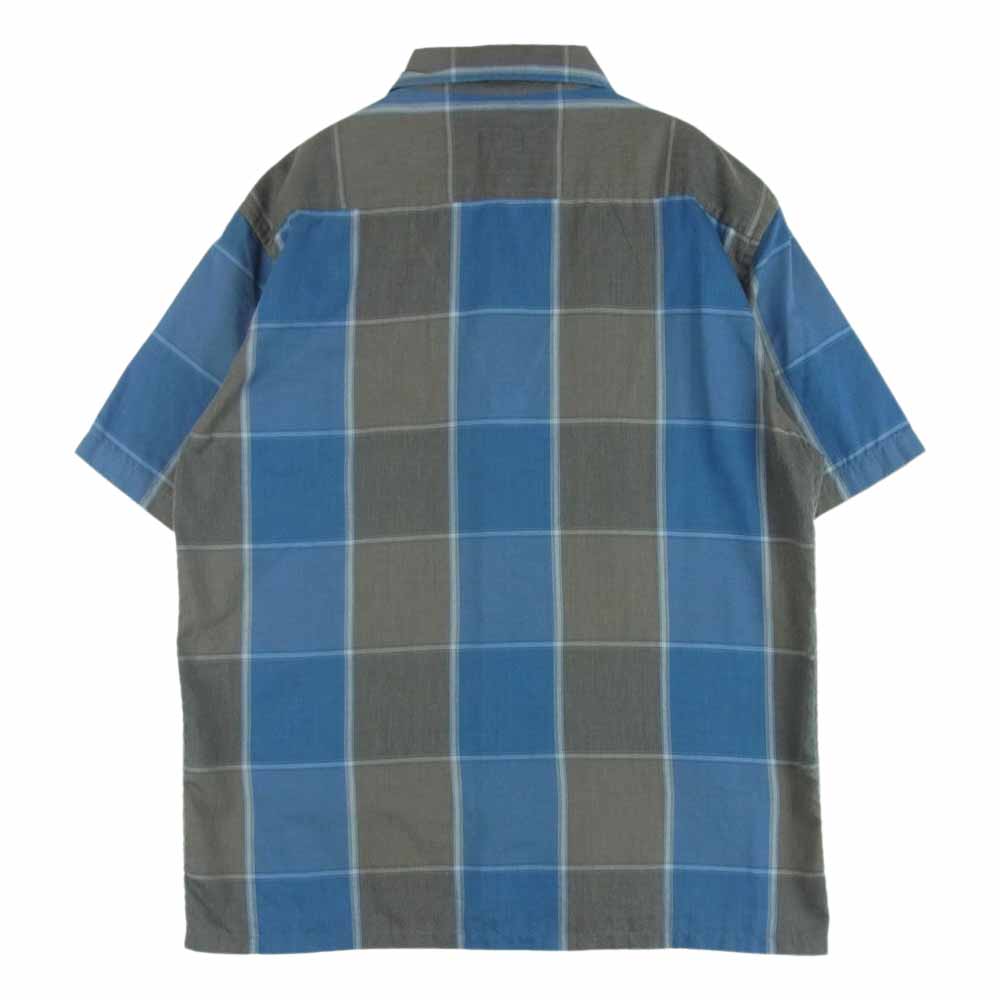 TENDERLOIN テンダーロイン T-POLY CHECK SHT ポリ 半袖 チェック シャツ 日本製 グレー系 ブルー系 S【中古】