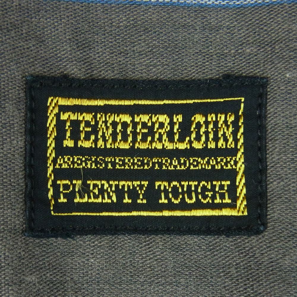 TENDERLOIN テンダーロイン T-POLY CHECK SHT ポリ 半袖 チェック シャツ 日本製 グレー系 ブルー系 S【中古】