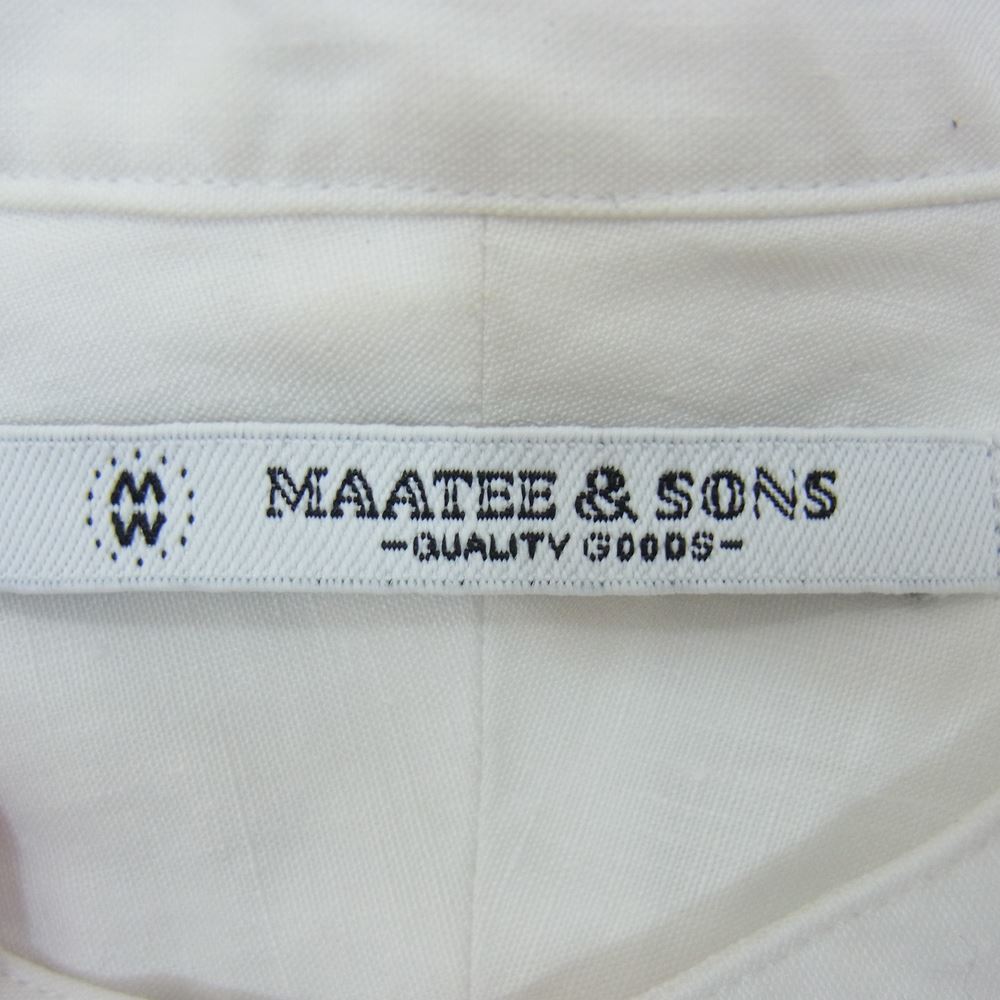 マーティーアンドサンズ 22SS MT2103-0603D PULL OVER SH 極上リネン バンドカラー プルオーバー 長袖 シャツ ホワイト系 3【中古】