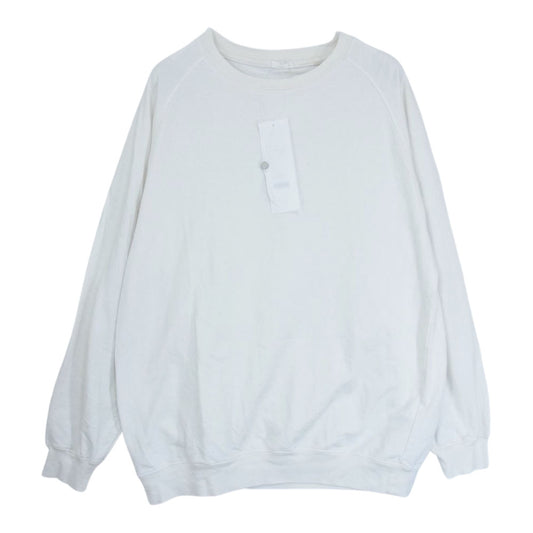 COMOLI コモリ 22AW W03-05008 コットンシルク 長袖 クルーネック ラグラン Tシャツ カットソー スモークホワイト ホワイト系 2【中古】