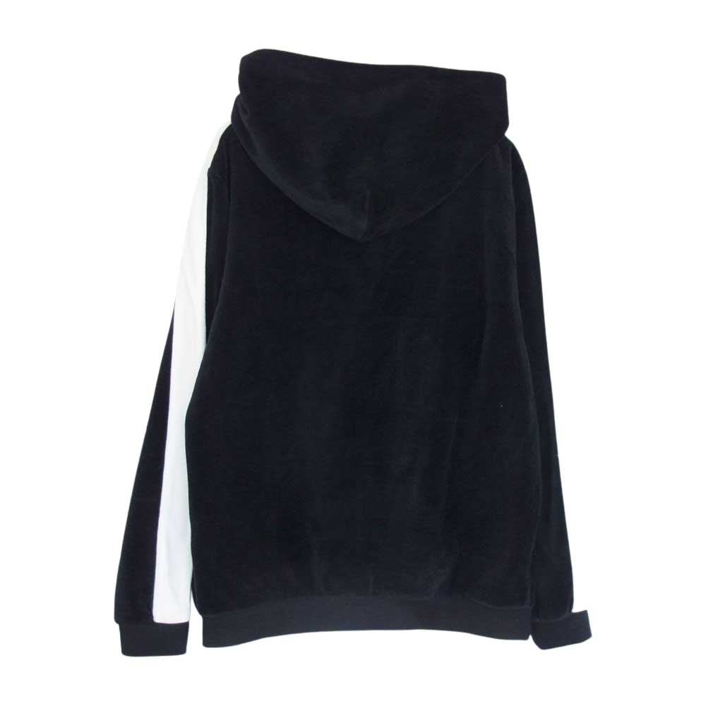 NUMBER(N)INE ナンバーナイン DENIMライン サイドライン ベロア ジップアップ パーカー ブラック系 M【中古】