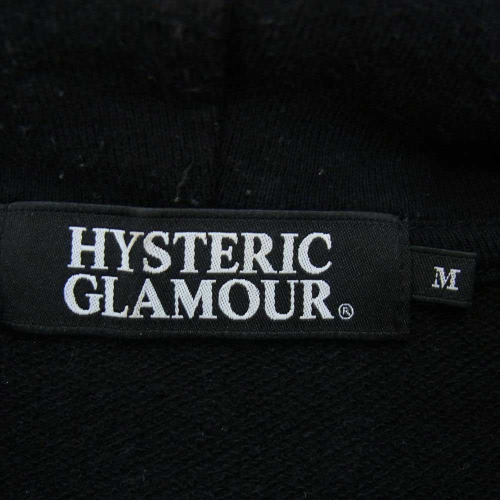 HYSTERIC GLAMOUR ヒステリックグラマー 0243CF13 COMMANDMENTS コマンドメント scull print スカル プリント Zip up  ウーマン ヘッド ジップアップ パーカー ブラック系 M【中古】