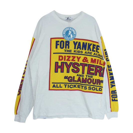 HYSTERIC GLAMOUR ヒステリックグラマー 02211CL07 DIZZY&MILKY ディジー アンド ミルキー Long sleeve ロングスリーブ ホワイト ホワイト系 L【中古】