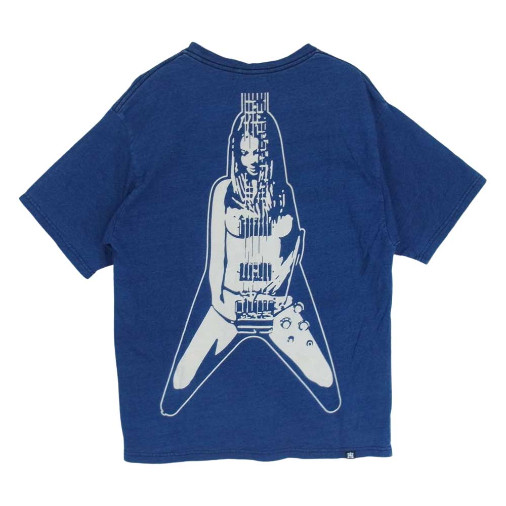 HYSTERIC GLAMOUR ヒステリックグラマー 02213CT05 GUITAR GIRL ギター ガール 半袖Tシャツ インディゴ インディゴブルー系 L【中古】