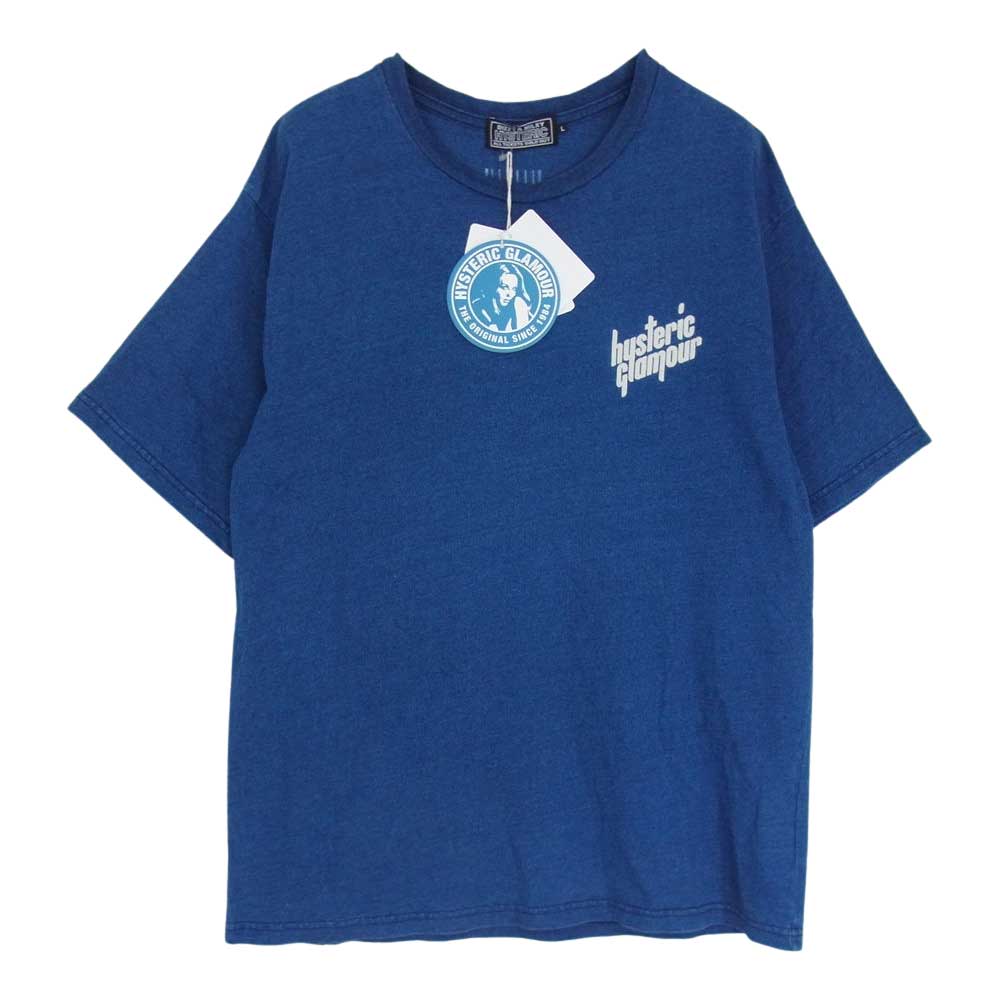 HYSTERIC GLAMOUR ヒステリックグラマー 02213CT05 GUITAR GIRL ギター ガール 半袖Tシャツ インディゴ インディゴブルー系 L【中古】