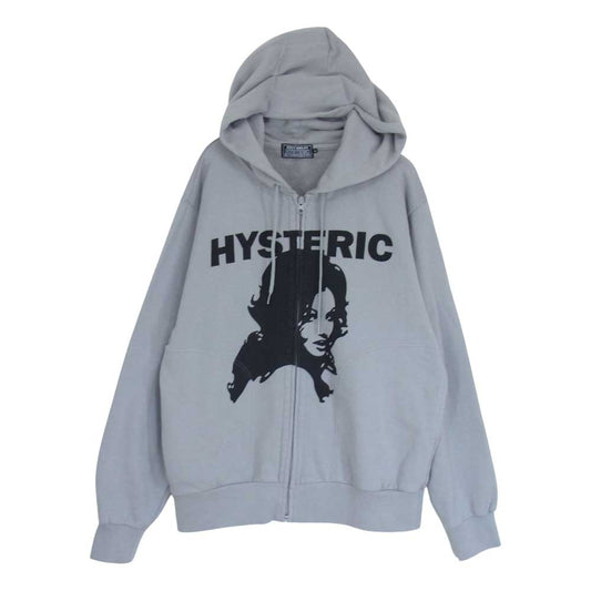 HYSTERIC GLAMOUR ヒステリックグラマー 02231CF07 HGAS WOMAN HEAD Zip up  ウーマン ヘッド ジップアップ パーカー グレー系 L【中古】