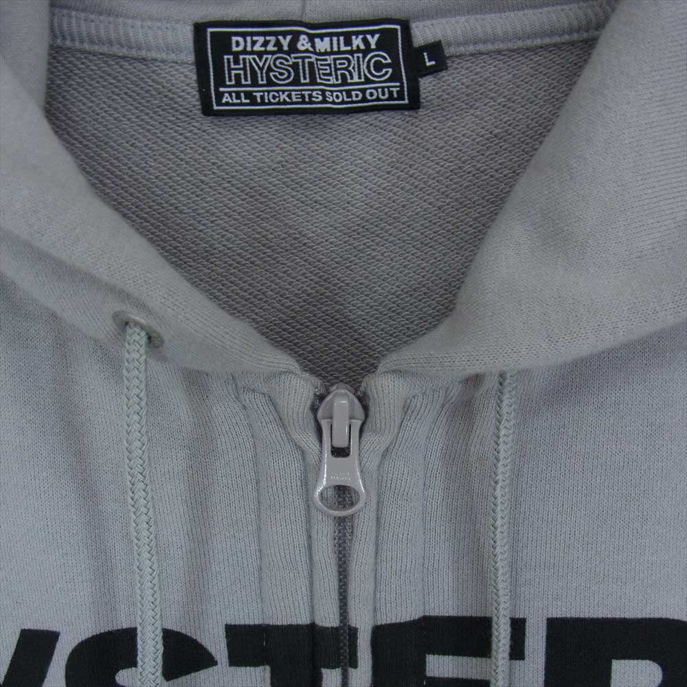HYSTERIC GLAMOUR ヒステリックグラマー 02231CF07 HGAS WOMAN HEAD Zip up  ウーマン ヘッド ジップアップ パーカー グレー系 L【中古】