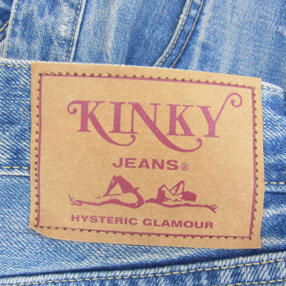 HYSTERIC GLAMOUR ヒステリックグラマー 02223AP03 HYS OVA アップリケ スリムストレートデニムパンツ インディゴブルー系 32【美品】【中古】