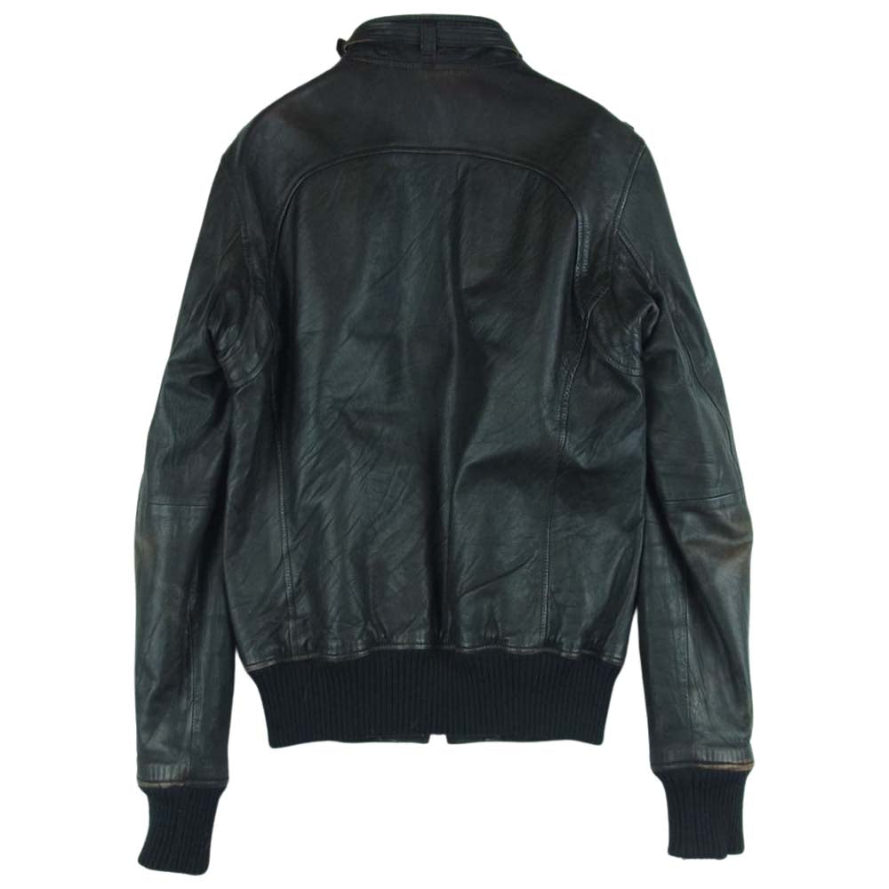 HYSTERIC GLAMOUR ヒステリックグラマー 5LB-0191 THEE HYSTERIC XXX STIElo ゴートレザー ブルゾン シングル ライダース ジャケット ブラック系 S【中古】