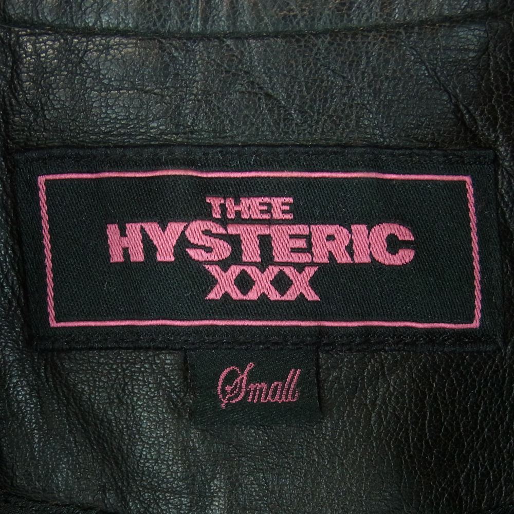 HYSTERIC GLAMOUR ヒステリックグラマー 5LB-0191 THEE HYSTERIC XXX STIElo ゴートレザー ブルゾン シングル ライダース ジャケット ブラック系 S【中古】