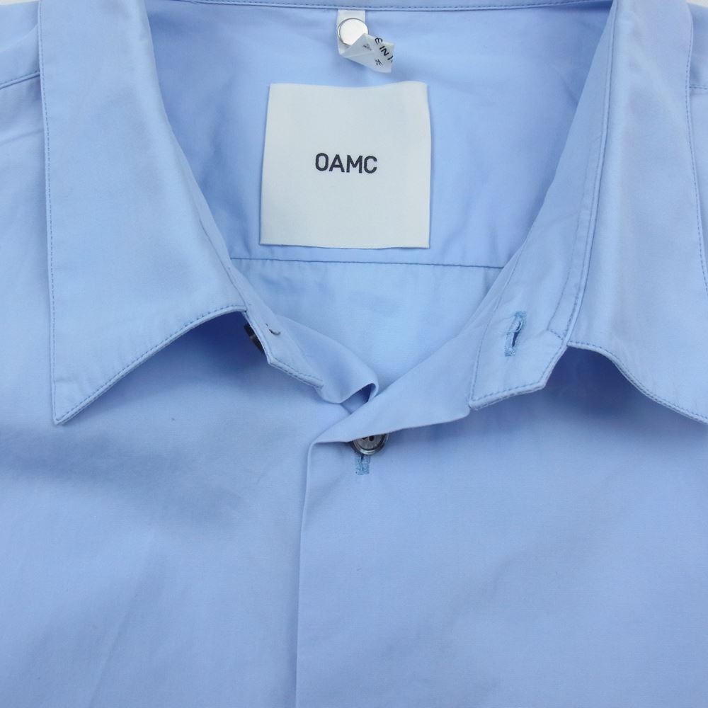 オーバーオールマスタークロス OAMQ601031　 OAMC Restraint Shirt コットン ポプリン 長袖 シャツ オーバーサイズ  ブルー系 L【中古】