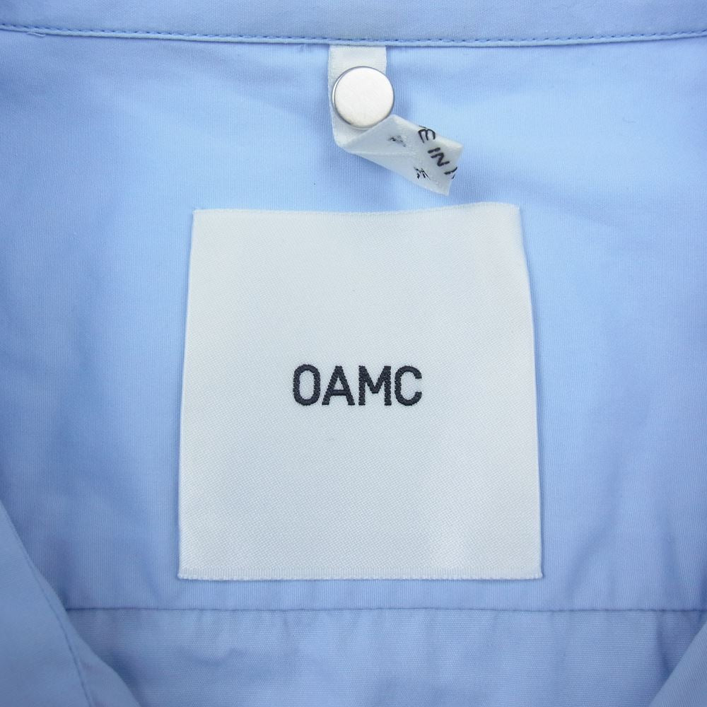 オーバーオールマスタークロス OAMQ601031　 OAMC Restraint Shirt コットン ポプリン 長袖 シャツ オーバーサイズ  ブルー系 L【中古】