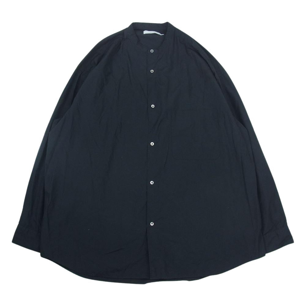GRAPHPAPER グラフペーパー GM213-50111B BROAD OVERSIZED L/S BAND COLLAR SHIRT バンドカラー シャツ ブラック系 F【中古】