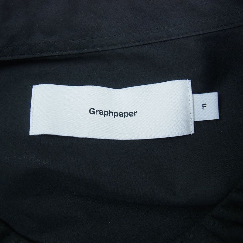 GRAPHPAPER グラフペーパー GM213-50111B BROAD OVERSIZED L/S BAND COLLAR SHIRT バンドカラー シャツ ブラック系 F【中古】