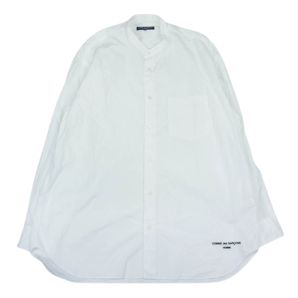 COMME des GARCONS HOMME コムデギャルソンオム HJ-B007 綿ブロード 製品洗 バンドカラー L/S シャツ  ホワイト系 M【中古】