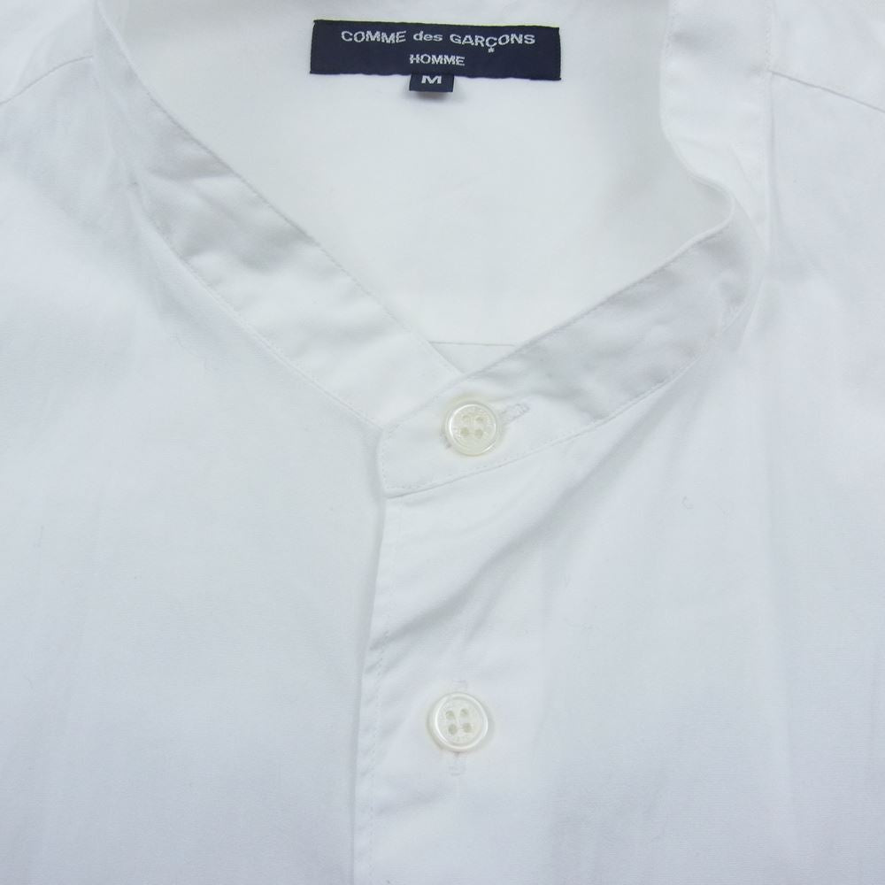 COMME des GARCONS HOMME コムデギャルソンオム HJ-B007 綿ブロード 製品洗 バンドカラー L/S シャツ  ホワイト系 M【中古】