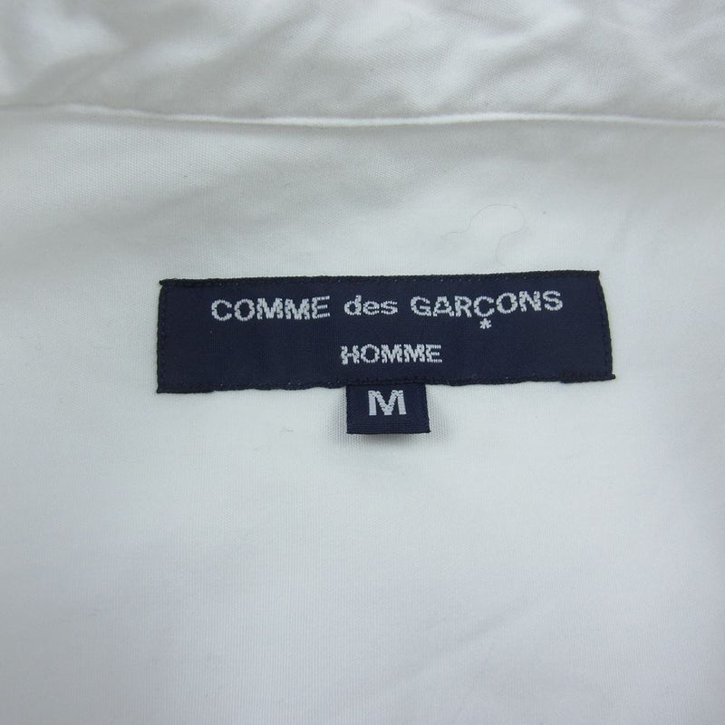 COMME des GARCONS HOMME コムデギャルソンオム HJ-B007 綿ブロード 製品洗 バンドカラー L/S シャツ  ホワイト系 M【中古】