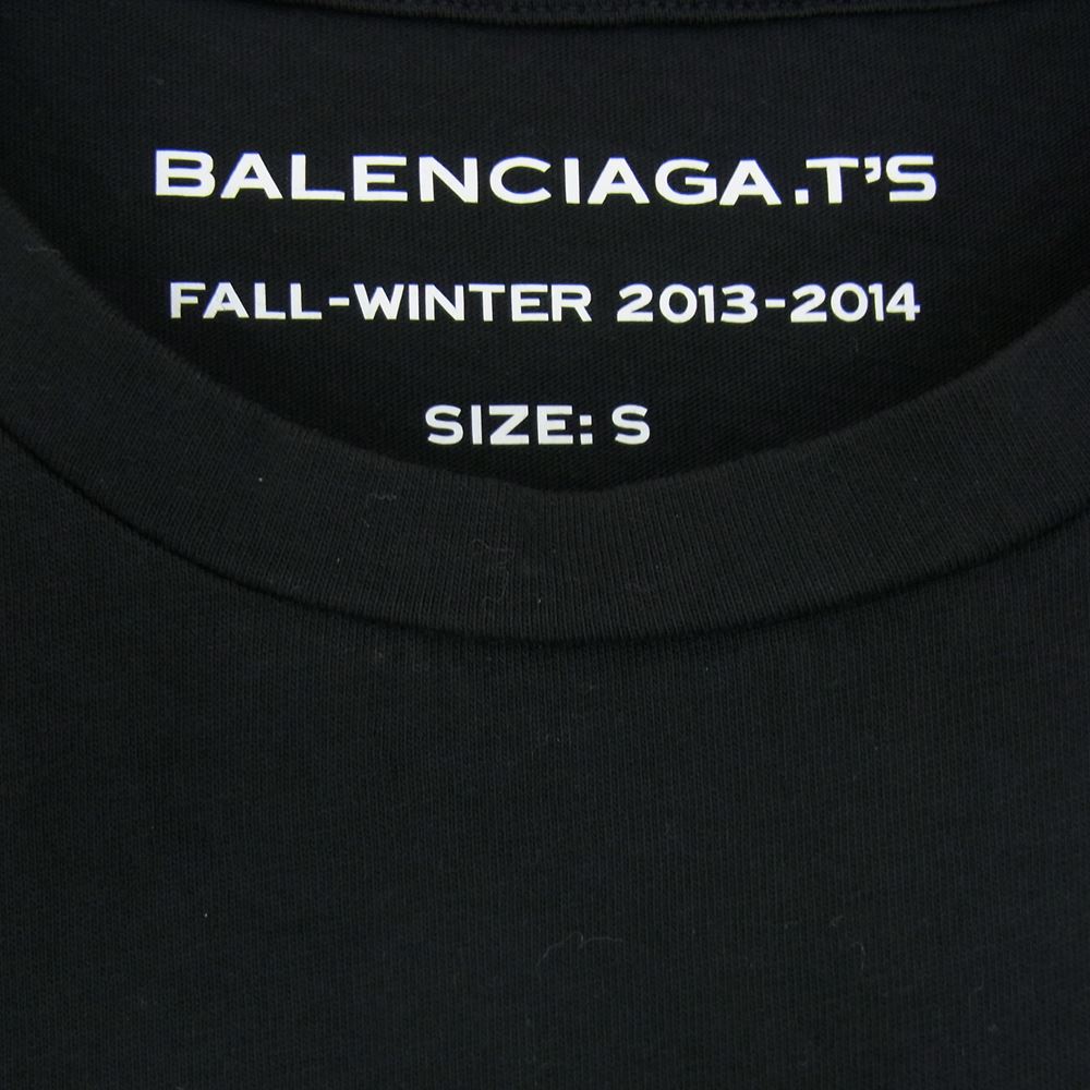 BALENCIAGA バレンシアガ 329674 TDKC9 FALL-WINTER 2013-2014 プリント ノースリーブ Tシャツ ブラック系 S【中古】