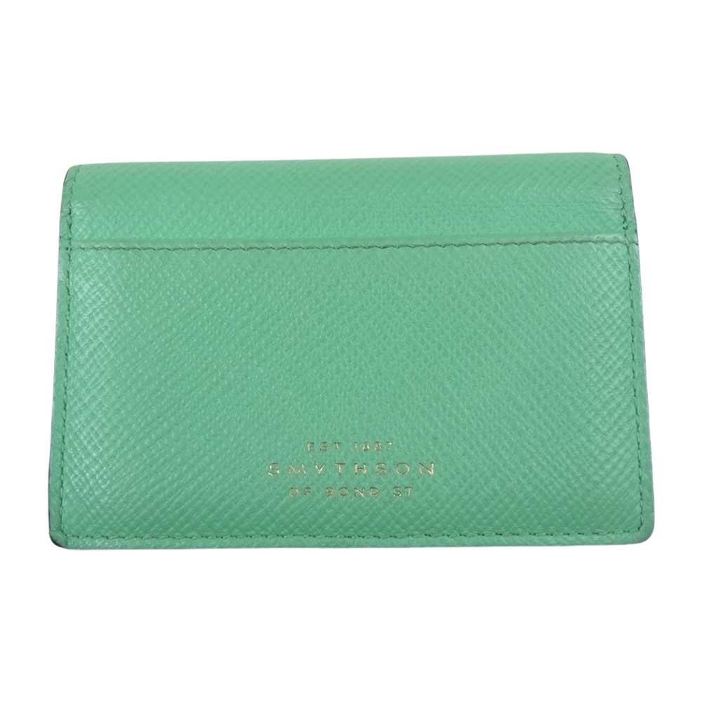 SMYTHSON スマイソン レザー カードケース グリーン系【中古】