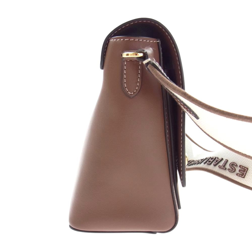 BURBERRY バーバリー 8043055 トップ ステッチ レザー ノート クロス ボディ バッグ ブラウン系【美品】【中古】
