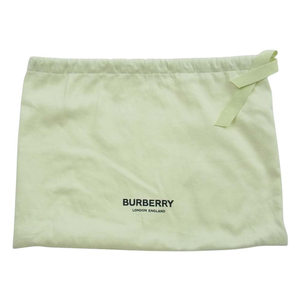 BURBERRY バーバリー 8043055 トップ ステッチ レザー ノート クロス ボディ バッグ ブラウン系【美品】【中古】