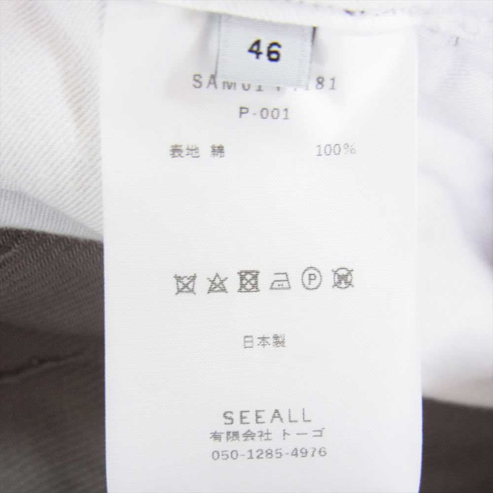 シーオール SAM01 PT181 2 TUCK LAYERED PANTS - GUNCLUB ツータック レイヤード パンツ グレー系 46【中古】