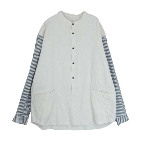 コンフェクト 02221-0036 袖切り替え バンドカラー プルオーバー シャツ  オフホワイト系 4【中古】