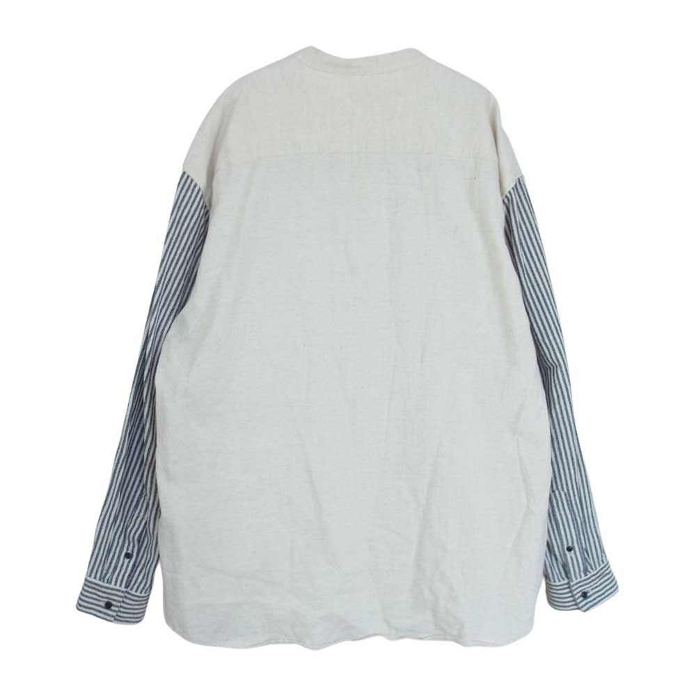 コンフェクト 02221-0036 袖切り替え バンドカラー プルオーバー シャツ  オフホワイト系 4【中古】