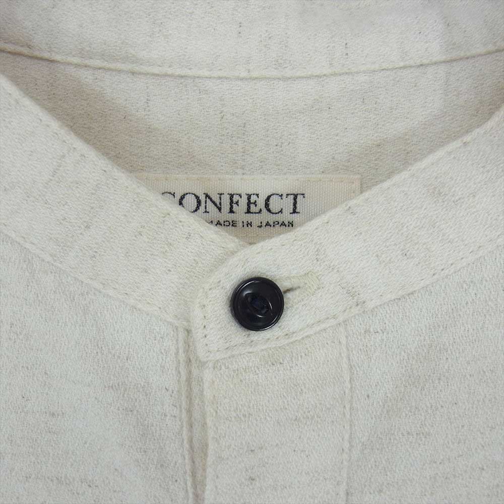 コンフェクト 02221-0036 袖切り替え バンドカラー プルオーバー シャツ  オフホワイト系 4【中古】