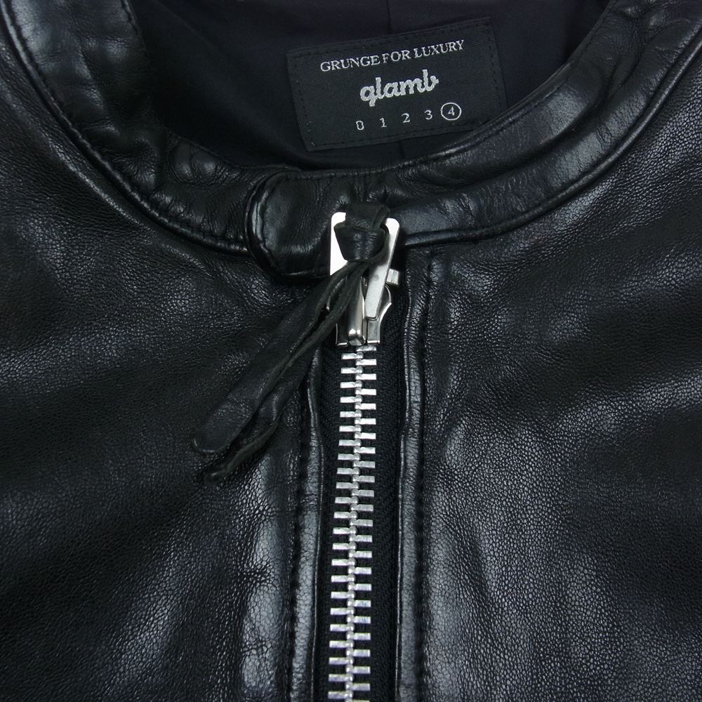 glamb グラム 17AW GB17AT-JKT05 Jaxon riders ジャクソン ラムレザー シングル ライダース ジャケット ブラック系 4【中古】