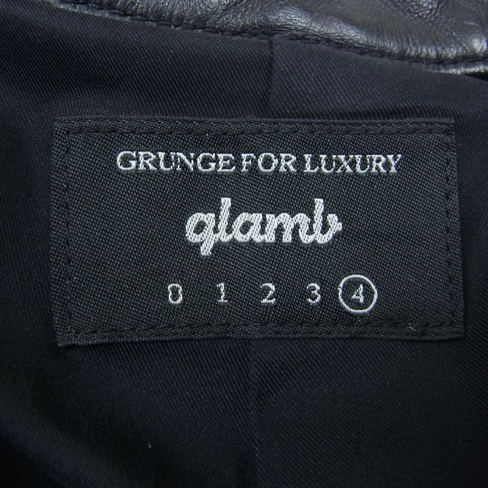 glamb グラム 17AW GB17AT-JKT05 Jaxon riders ジャクソン ラムレザー シングル ライダース ジャケット ブラック系 4【中古】