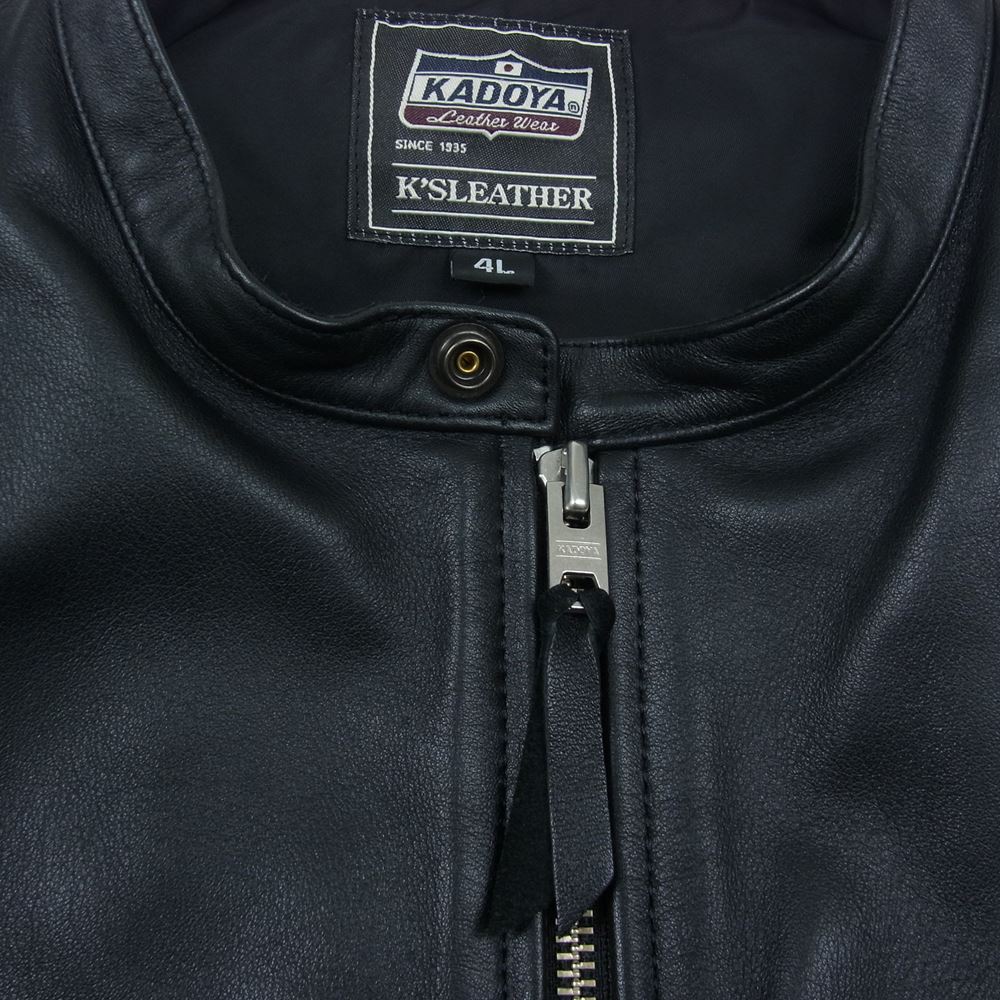 KADOYA カドヤ 1532 VALENZ NEO バレンツ ネオ レザー ライダース ジャケット ブラック系 4L【中古】