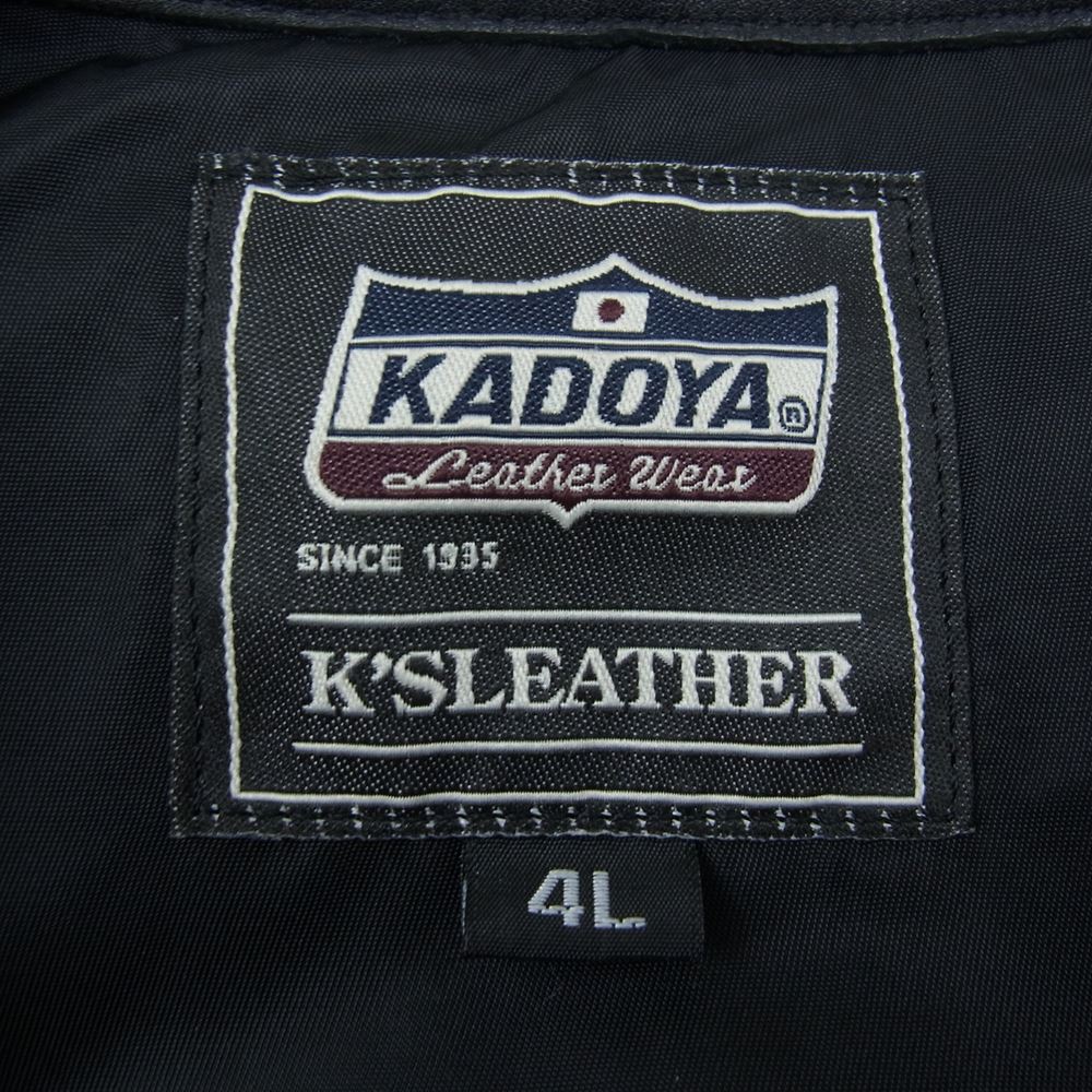 KADOYA カドヤ 1532 VALENZ NEO バレンツ ネオ レザー ライダース ジャケット ブラック系 4L【中古】