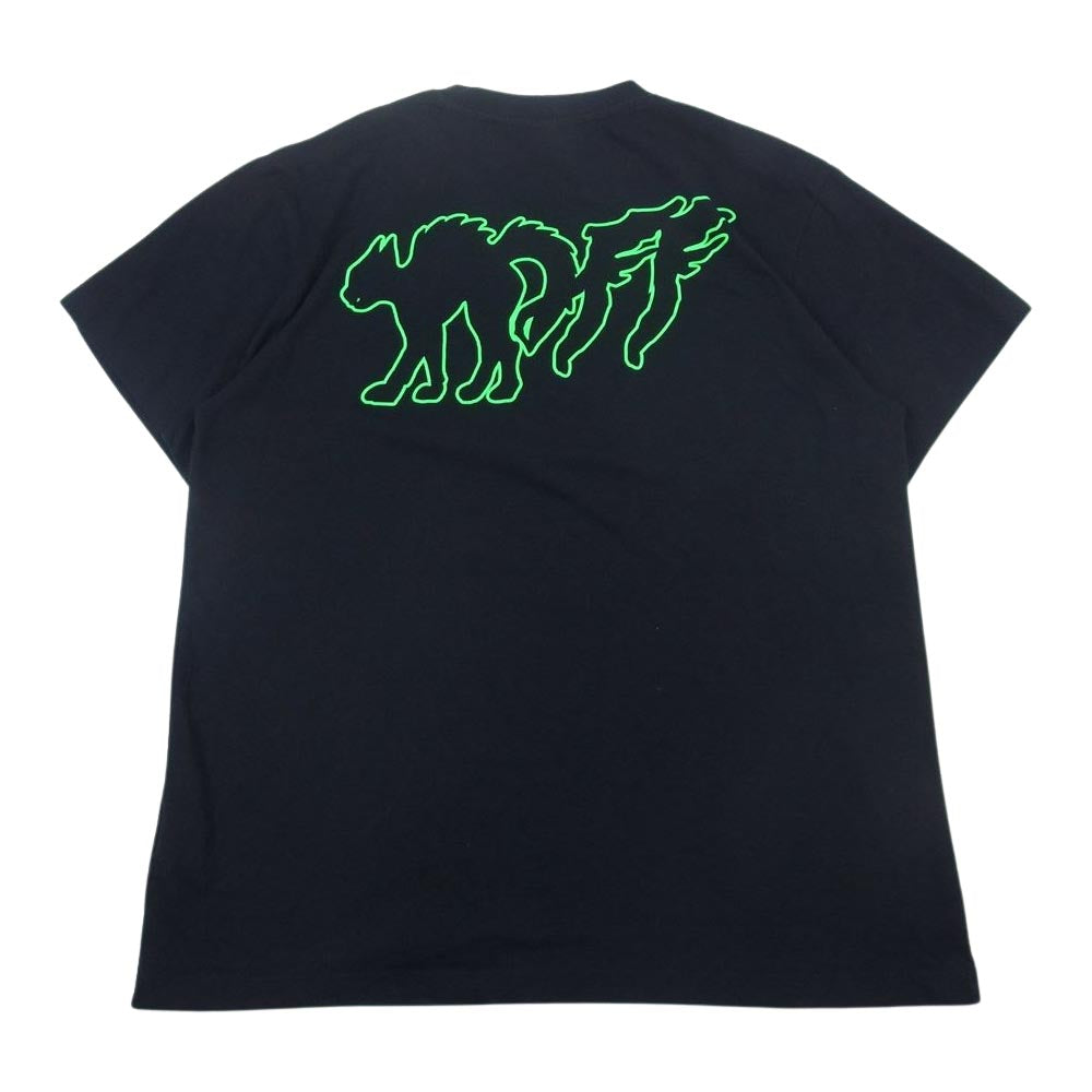 OFF-WHITE オフホワイト OMAA038S21JER012 Mad Cat Over Crewneck T-Shirt オーバー クルーネック T シャツ ブラック系 XS【中古】
