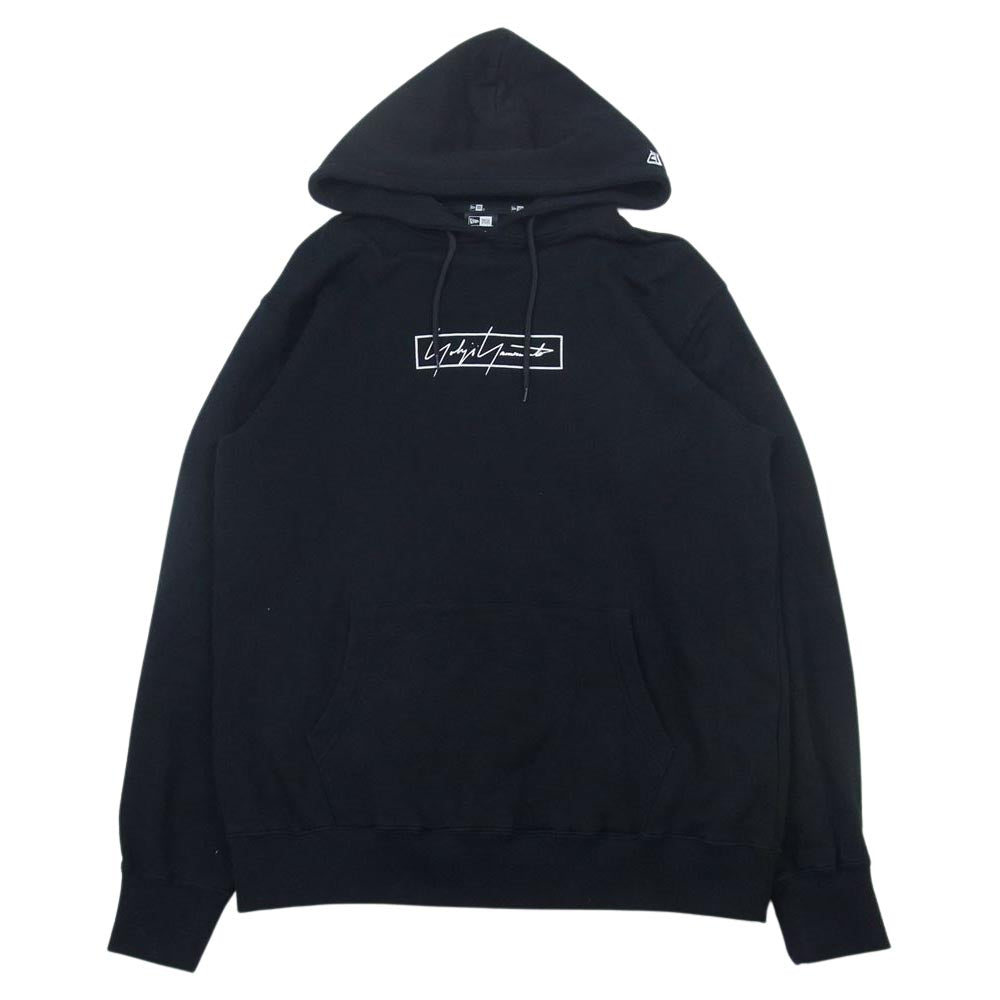 Yohji Yamamoto POUR HOMME ヨウジヤマモトプールオム HX-T84-984 NEW ERA ニューエラ BOX LOGO PRINT SWEAT PULLOVER HOODIE ボックス ロゴ パーカー ブラック系 L【中古】
