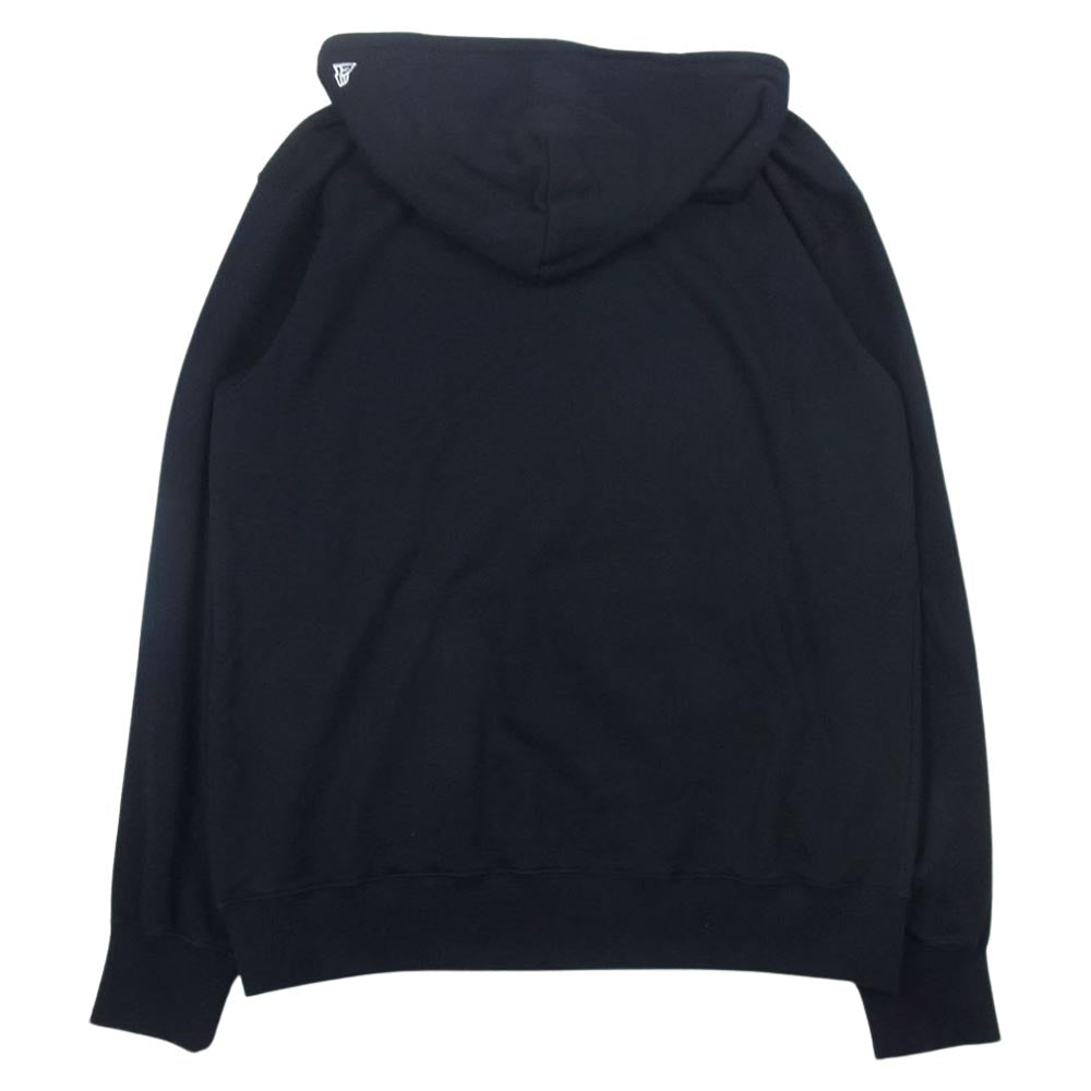Yohji Yamamoto POUR HOMME ヨウジヤマモトプールオム HX-T84-984 NEW ERA ニューエラ BOX LOGO PRINT SWEAT PULLOVER HOODIE ボックス ロゴ パーカー ブラック系 L【中古】