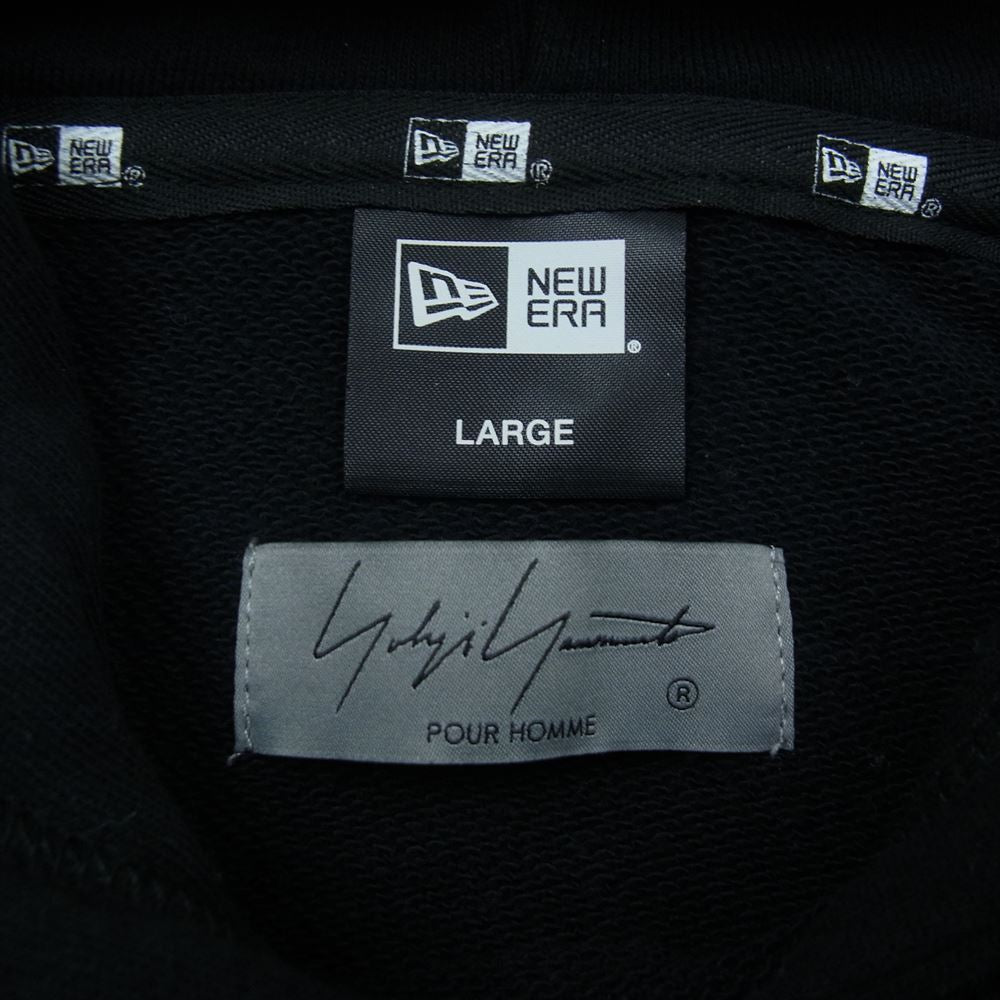Yohji Yamamoto POUR HOMME ヨウジヤマモトプールオム HX-T84-984 NEW ERA ニューエラ BOX LOGO PRINT SWEAT PULLOVER HOODIE ボックス ロゴ パーカー ブラック系 L【中古】