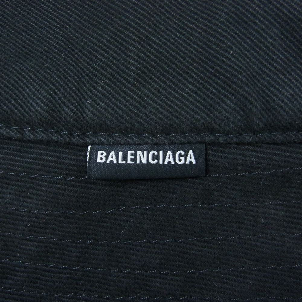BALENCIAGA バレンシアガ 719120 410B2 ブランドロゴ タグ バケットハット ブラック系 M-60cm【中古】