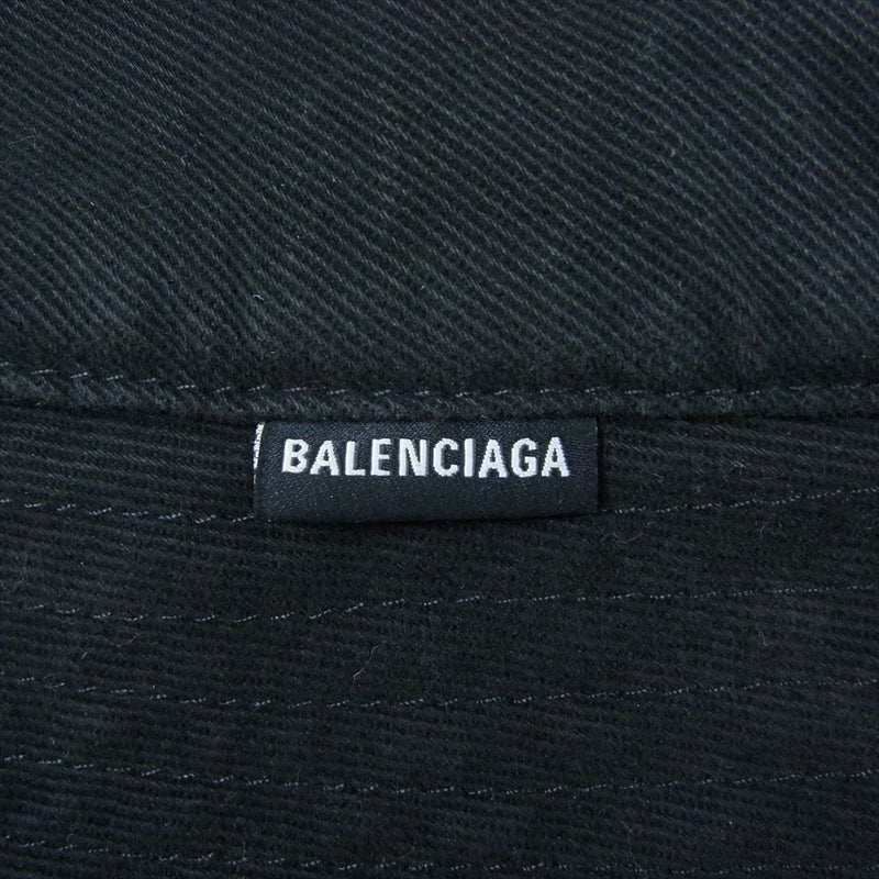 BALENCIAGA バレンシアガ 719120 410B2 ブランドロゴ タグ バケットハット ブラック系 M-60cm【中古】