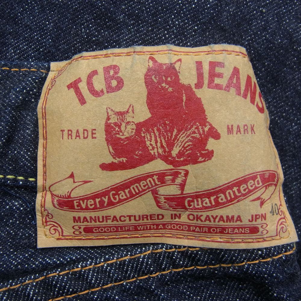 ティーシービー ジーンズ 50s XX レプリカ 猫パッチ 赤耳 テーパード デニム パンツ  インディゴブルー系 40【極上美品】【中古】