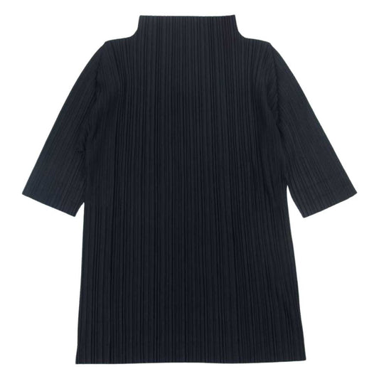 PLEATS PLEASE プリーツプリーズ イッセイミヤケ PP01JK965 プリーツ加工 ハイネック 半袖カットソー ブラック ブラック系 3【中古】