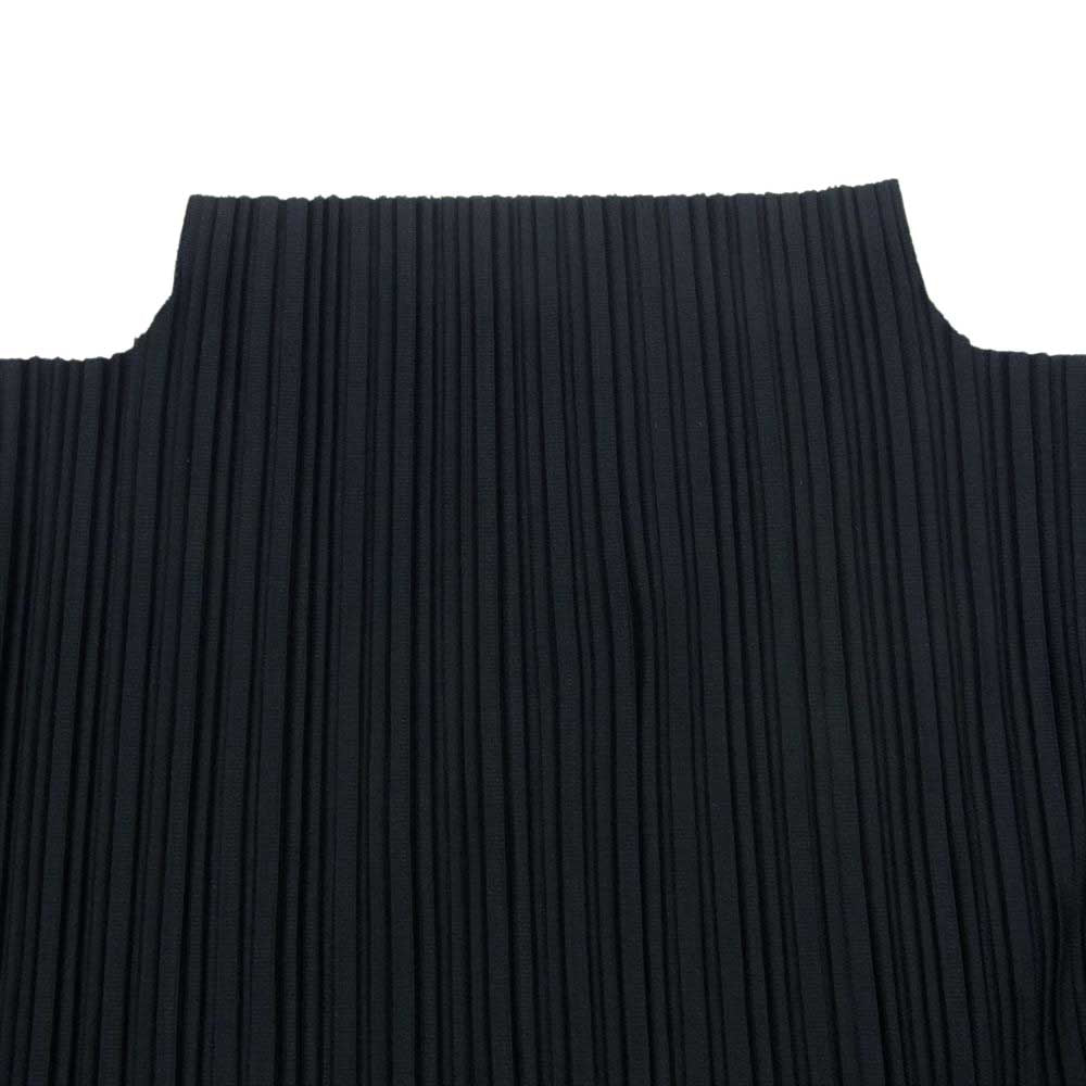 PLEATS PLEASE プリーツプリーズ イッセイミヤケ PP01JK965 プリーツ加工 ハイネック 半袖カットソー ブラック ブラック系 3【中古】