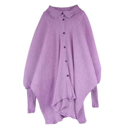 ISSEY MIYAKE イッセイミヤケ me ミー M121FO542 SQUARE SEE-THROUGH CREPE シースルークレープ ドルマンスリーブ ブラウス シャツ  ピンク系【中古】