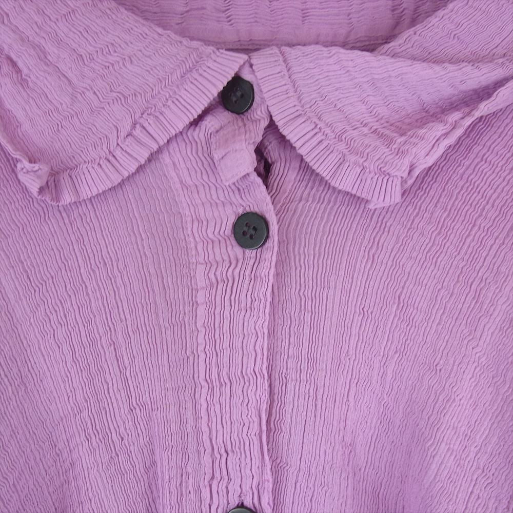 ISSEY MIYAKE イッセイミヤケ me ミー M121FO542 SQUARE SEE-THROUGH CREPE シースルークレープ ドルマンスリーブ ブラウス シャツ  ピンク系【中古】