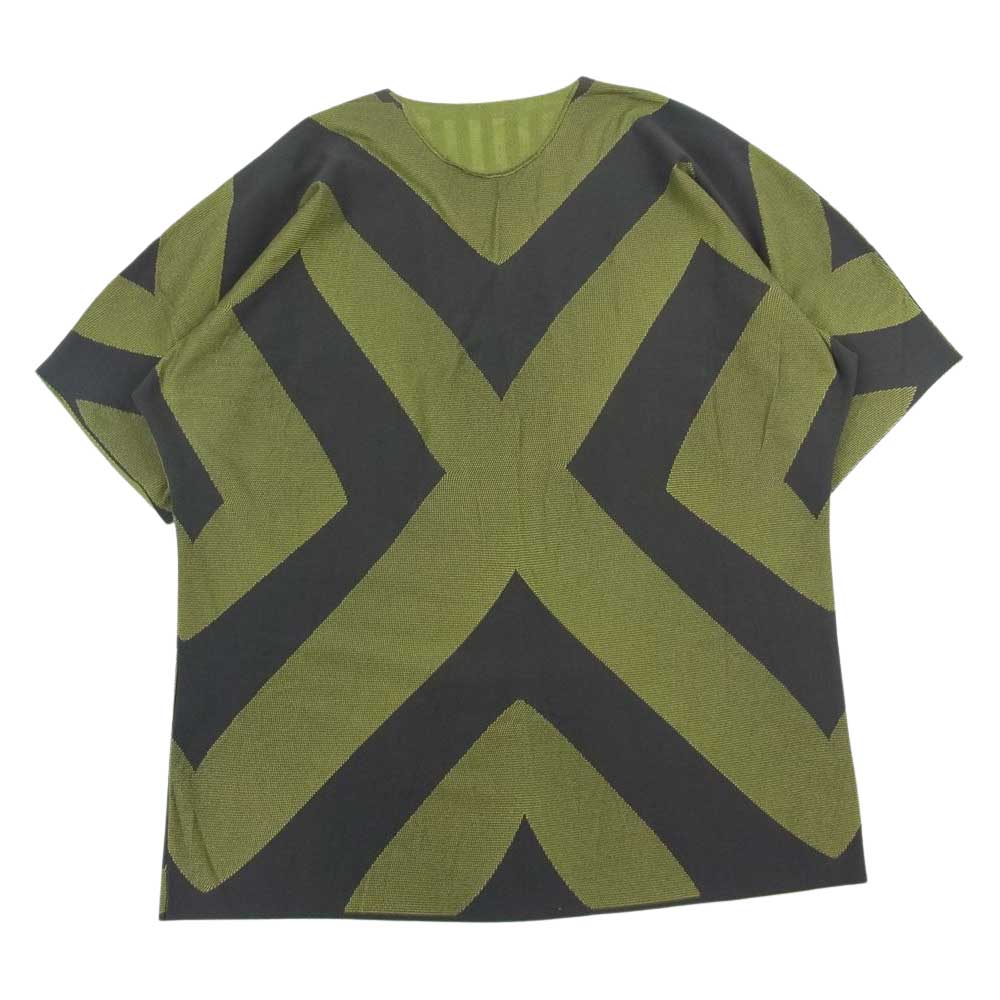 HOMME PLISSE ISSEY MIYAKE オム プリッセ イッセイミヤケ HP81JK310 Uネック カットソー 半袖 グレー系 イエロー系【中古】