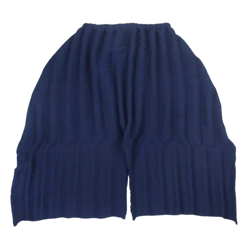 ISSEY MIYAKE イッセイミヤケ me ミー MI31FF554 RIPPLE SEE-THROUGH CREPE ハンドプリーツ加工 シースルークレープ サルエルパンツ ネイビー系【中古】