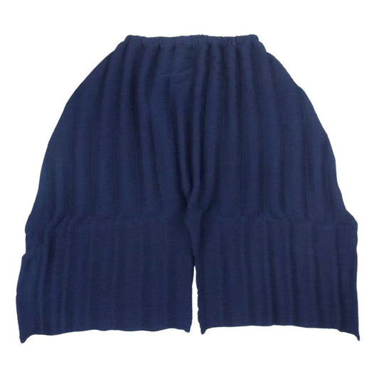 ISSEY MIYAKE イッセイミヤケ me ミー MI31FF554 RIPPLE SEE-THROUGH CREPE ハンドプリーツ加工 シースルークレープ サルエルパンツ ネイビー系【中古】