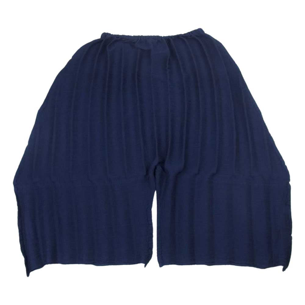 ISSEY MIYAKE イッセイミヤケ me ミー MI31FF554 RIPPLE SEE-THROUGH CREPE ハンドプリーツ加工 シースルークレープ サルエルパンツ ネイビー系【中古】