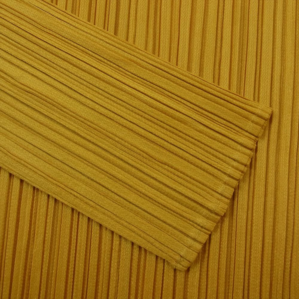 PLEATS PLEASE プリーツプリーズ イッセイミヤケ PP01-JH125 プリーツ加工 セーラーカラー ロング ドレス ワンピース マスタード イエロー系 3【美品】【中古】