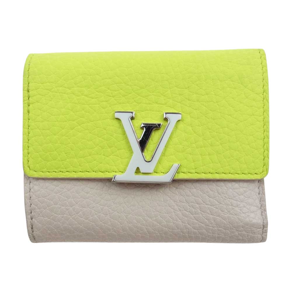 LOUIS VUITTON ルイ・ヴィトン M80325 ポルトフォイユ カプシーヌ XS ジョーヌ フルオ コキーヌ 三つ折り 財布 イエロー系 イエロー/アイボリー【中古】